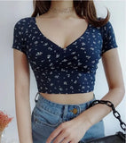 Slim Short Sleeve V-neck Sexy Clothes Tee