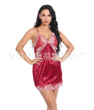 Underwear Sexy Lace Lace Sleeping Dress Back Hollow Out Sexy Pajamas-Outfit
