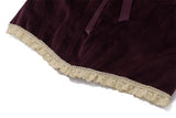 Purple Velvet Corset Crop Top And Mini Skirt Set-Outfit
