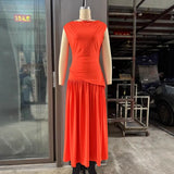 Fongt 2025 New Women's Folded Commuting Skirt Fashion Suit