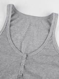 Buttoned Rib Crop Tank Top-Outfit