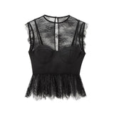 Fongt Female Spliced Lace Top 8958942-Outfit
