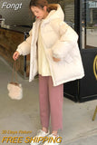 2023 Women Short Jacket Winter Thick Hooded Cotton Padded Coats Female Korean Loose Puffer Parkas Ladies Oversize