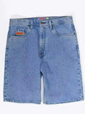 Skateboard Denim Shorts Washed Denim Shorts Summer Loose Retro Trend Brand Casual Denim Shorts-Outfit