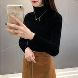 High Quality Faux Fur Women Knitted Sweater Winter Warm Turtleneck Pullover Female Top Casual Thick Korean Loose