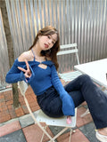 Is Hell Song Zhiya The Same Sexy Sweater Female Hanging Neck Sling Two Sets Of Hottie Knitted