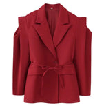 Fongt Women's Explosive Temperament Commuting Belt Strap Shoulder Blazer
