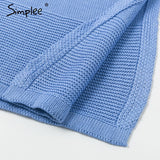 Casual half turtleneck knitted pullover Loose side split
