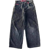 High Street Jeans Y2K Hip Hop Printed Cartoon Retro Loose Men Wide-Outfit
