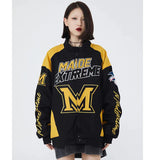 Bomber Woman Varsity Jacket American Racing Hip Hop Vintage Long Sleeve Baseball Jacket Female Coat Winter 2022