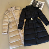 Station High-End Down Jacket Female Long Style 2024 Winter Fashion Light Luxury Big White Duck Velvet Bundle Waist Coat Burst-Outfit