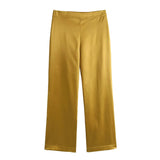 Early Spring, The New Gold Straight-Cut Suit Jacket 8753599 Vertical Trousers Suit-Outfit
