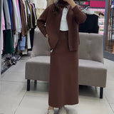Fongt 2025 New Knitwear Women's Half-Dress Fashion Temperament Casual Sweater Set
