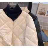 Korean Small Light Down Cotton Jacket Female Light Short Loose 2024 New Version Of Korean Baseball Jacket Female-Outfit