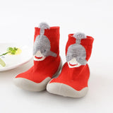 Baby Knitted Leopard Floor Socks Shoes with Rubber Soles Infant Anti-slip Indoor Socks Newborn Spring Summer