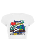 Love Peace Printed Crop Top-Outfit