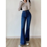 Washed High Waist Slim Flare Jeans-Outfit