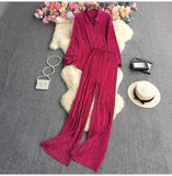 Fongt Suit Female Temperament Loose Long-Sleeved Shirt Two Sets Of Leisure High-Waist Hanging Pendant 100 Rolls