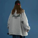 Oversized Reverse Hooded Jacket-Outfit
