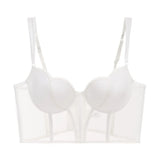 Fongt Corset Women's Thin Cup Long Fish Bone Girded Body Of Beautiful Vest-Back Bosom Large Bra Display Small Sexy Bra