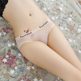 Fongt Lace Letters Transparent Without Trace Low Waist Breathable Cotton Crotch Trousers Women 5010