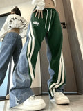 Patchwork Striped Baggy Boyfriend Jeans-Outfit