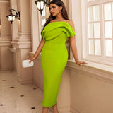 Fongt New Solid Color Sexy Suspension Dress Hierarchal Party Dress Dress