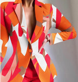 Fongt New Casual Print Fashion Small Suit Women's Suit