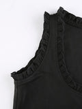 Frill Trim Button Down Corset Top-Outfit