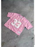 Fongt Mesh-Hole Quick-Drying Jersey Digital Foaming Ball Suit Casual Sports Short-Sleeved T-Shirt Grid