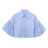 Fongt Sleeves Loose Open-Sleeve Shirt Top 2025 Spring New Women's Clothing E48720