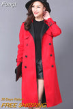 Buckskin Suede Trench Coats Women Spring Autumn Long Coat S-6XL Windbreaker Female Double-Breasted Trench