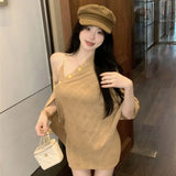 Fongt Mother Feels Casual Autumn New Beautiful Cardigan Dress Daily Simple Personality Multi-Wear Knitted