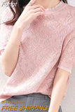 Patchwork T Shirt Women Thin Knitted Tshirt Summer Tops Tee Shirt Femme Short Sleeve T Shirts Womens Clothes Camiseta