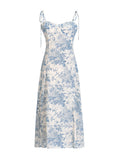 Fongt Babes 2025 Spring New Fashion Flower High Open Fork Repair In The Long Sling Dress