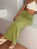 Stretchy Y2K Maxi Skirt-Outfit