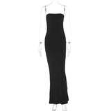 Women's Wear 2024 Summer Autumn New Fashion Solid Color Chest Tight Hip Dress-Outfit