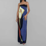 Fongt New Women's Fashion Sleeveless Off-Shoulder Avant-Garde Sexy Backback Print Winter