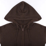Slim Zipper Casual Hooded Sweater-Outfit
