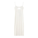 New Split Design Hollowed-Out Sexy Sling Dress 7385219-Outfit