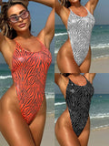 2025 New Hot Zebra Pattern Sexy Bare Back Trousers Swimsuit