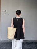 Fongt Xixi 2025 Summer New Temperament With The Silk Pure Color Thin Sleeveless Vest Shirt Lady 89358