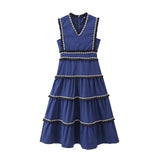 Fongt Women's ZA Summer New Bumpy Cascade Dress
