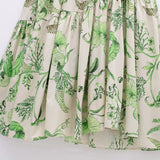 New Series Of Spring Printed Belt-Lined Dress-Outfit