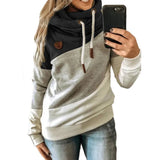 Splicing Stitching Hooded Fleece Loose
