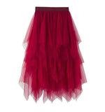 Fongt Mesh Dress Women's Long Mid-Term 2025 Spring New Yarn Skirt High-Waisted Thin Skirt 8063