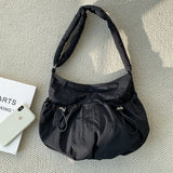 Shirring String Big Shoulder Crossbody Bag-Outfit