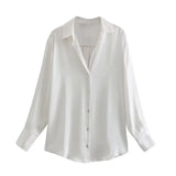 Spring Style New Spring Satin Texture Classic Shirt 7969046-Outfit