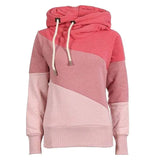 Hoodie Sweatshirts 2020 Autumn Winter Fahion Patchwork Long Sleeve Plus Size Ladies Pullovers Casual Warm Hooded