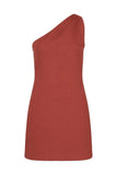 and Fashionable Summer Sexy One-shoulder Asymmetric Diagonal Collar Cotton and Linen Casual Loose Comfortable Mini